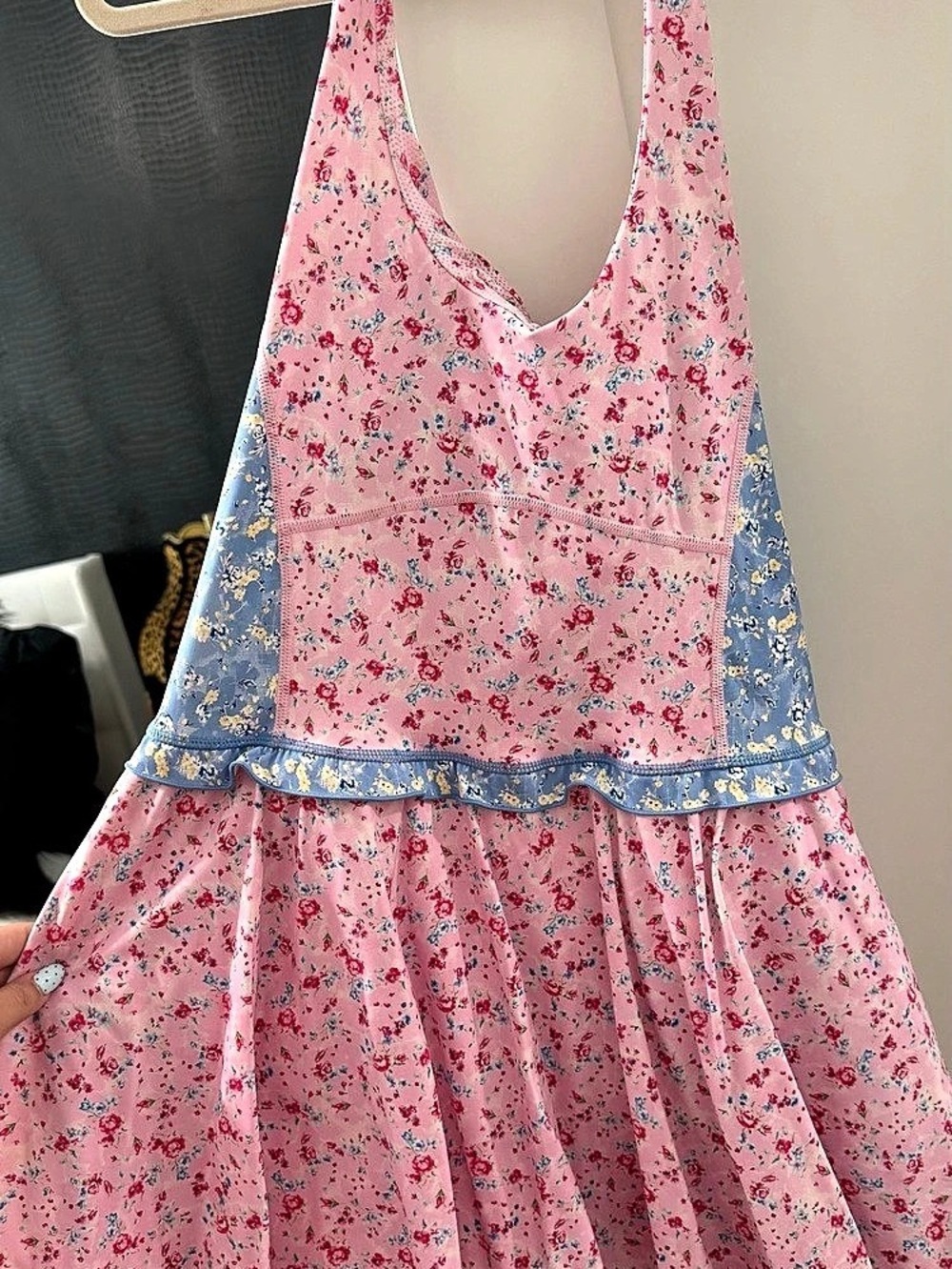 LoveShackFancy Tennis dress halter top, floral Print Active Dress Mini Dress